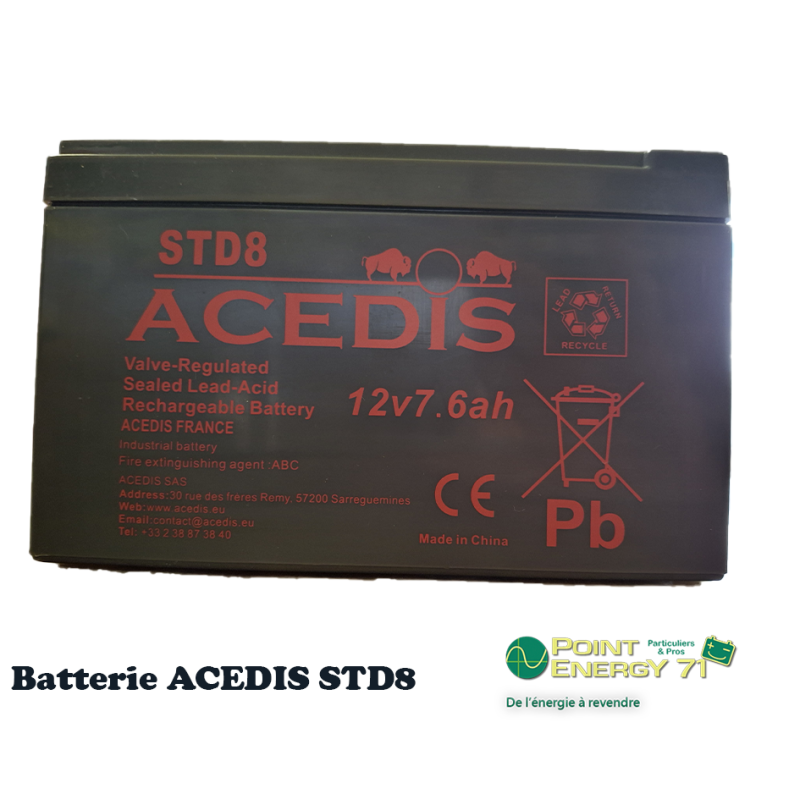 BATTERIE PB AGM ACEDIS 12V 7.7Ah