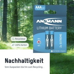 BLISTER 2 PILES LITHIUM  AAA 1.5V  ANSMANN