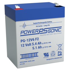 BATTERIE AGM POWERSONIC PG-12V6 F2 12V 5.4Ah