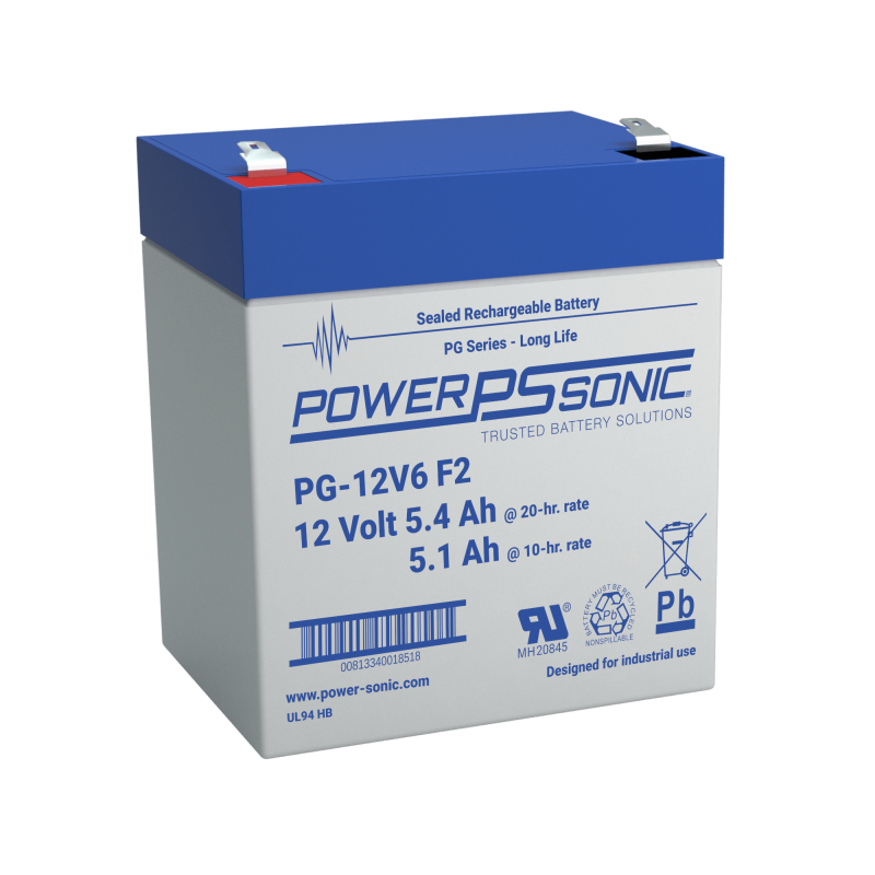 BATTERIE AGM POWERSONIC PG-12V6 F2 12V 5.4Ah